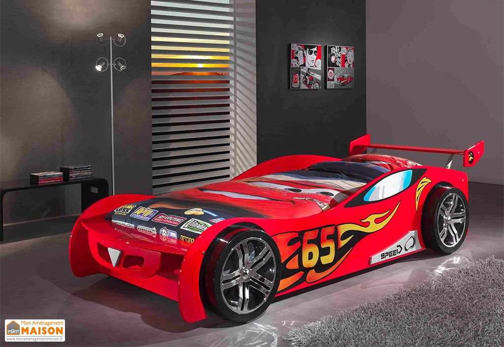 Lit Voiture De Course En Bois Pour Enfant Le Mans Pls Coloris