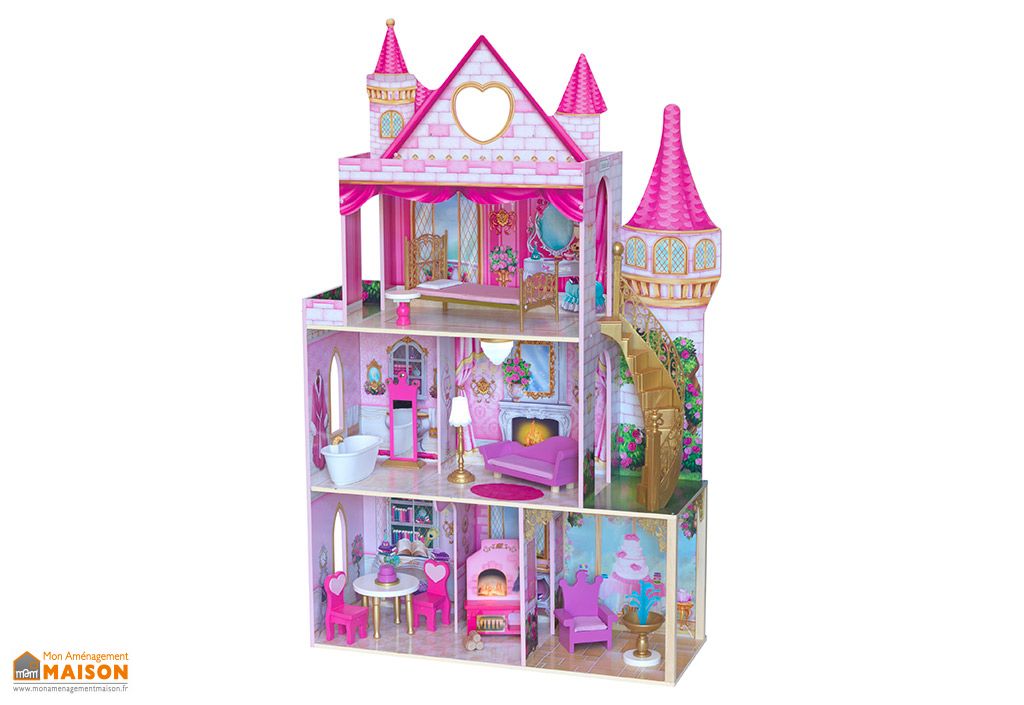 Maison De Poupees En Bois Kidkraft 1 30 M Chateau Roseraie Kidkraft