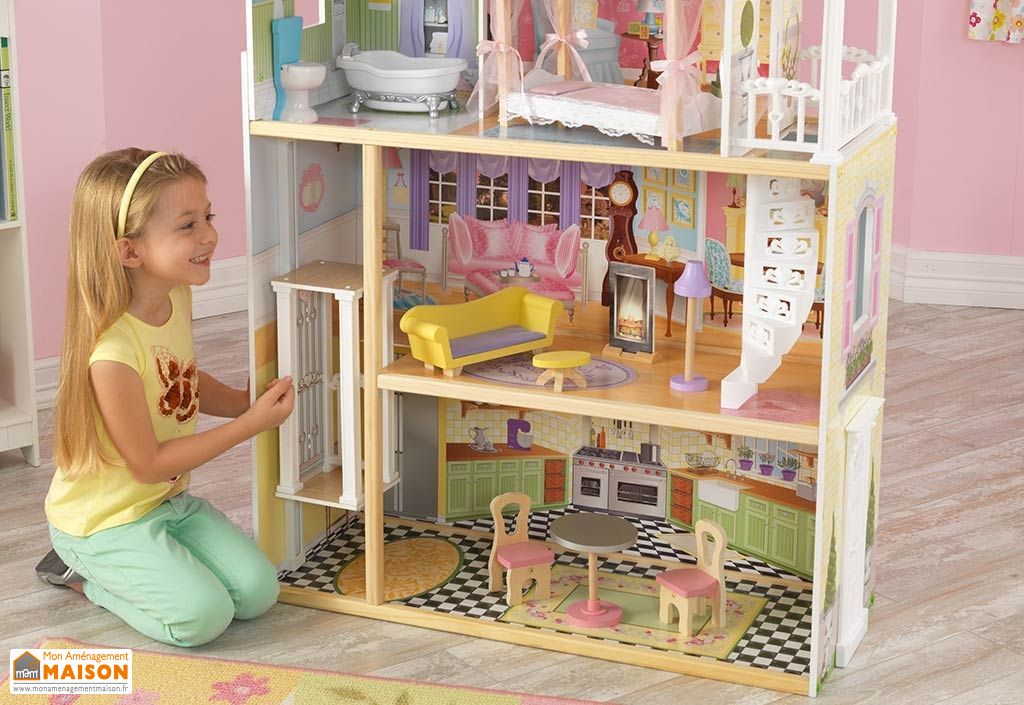 Maison de barbie en bois avec ascenseur Clearance