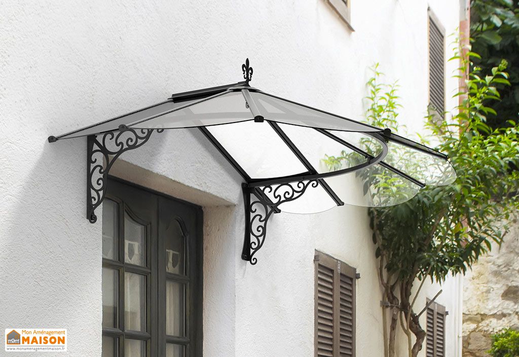 Marquise Pour Porte D Entree Aluminium Et Acrylique Iris 1780 Palram