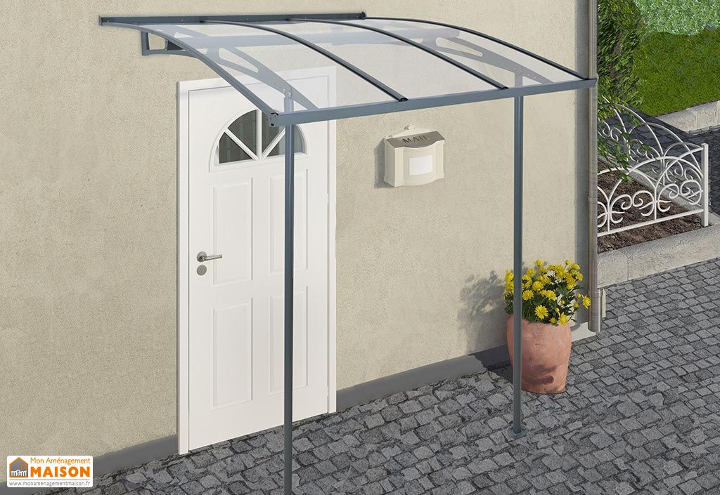 Marquise Pour Porte D Entree Acrylique Aluminium Vega 2000 2 X 2 M Palram