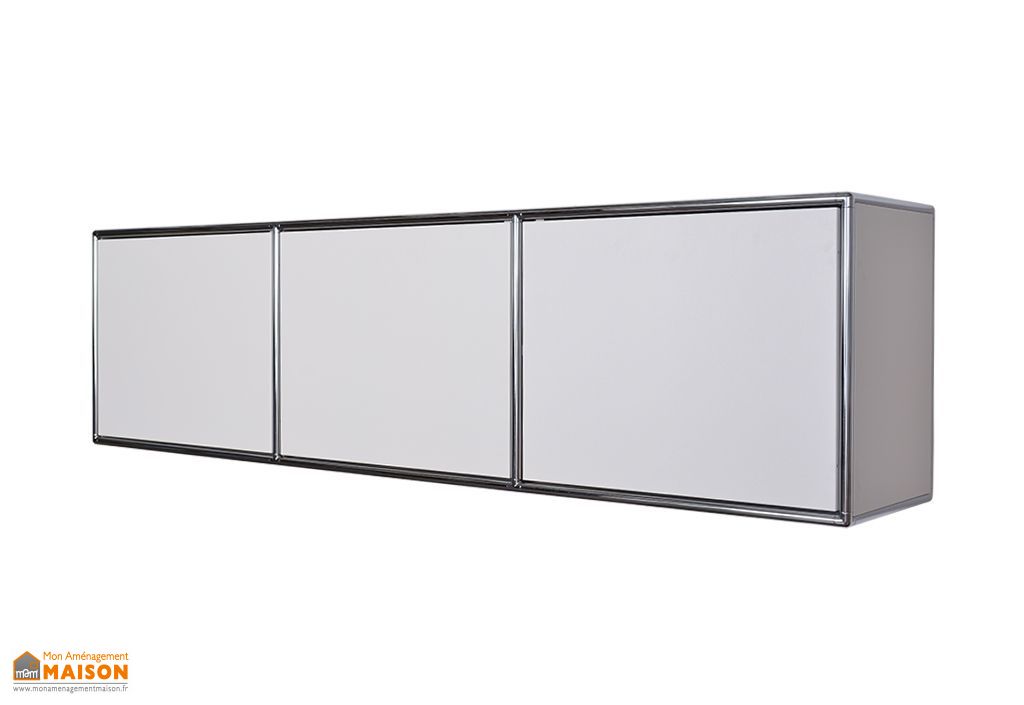 Armoire Suspendue En Metal A 3 Portes 188 X 38 X 52 Cm Stengel