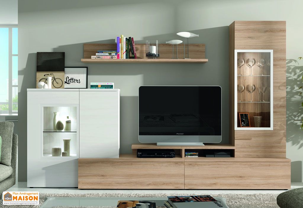 Ensemble Meuble Tv Design Mural Dublin 300x195cm Ramis