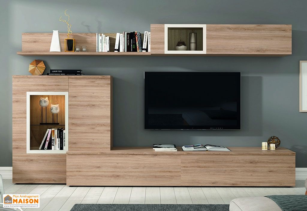 Ensemble Meuble Tv Design Mural Sofia 300x195cm Ramis