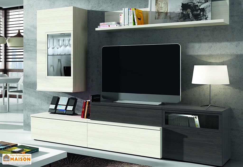 Ensemble Meuble Tv Design Mural Oslo 240x195cm Ramis