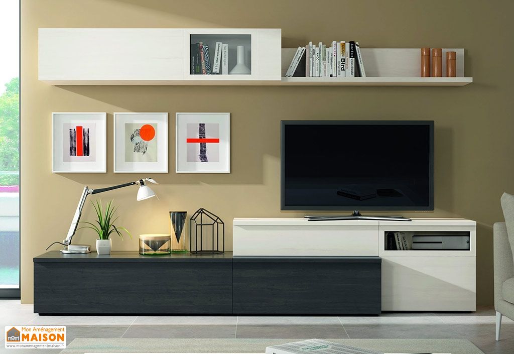 Ensemble Meuble Tv Design Mural Budapest 270x195cm Ramis