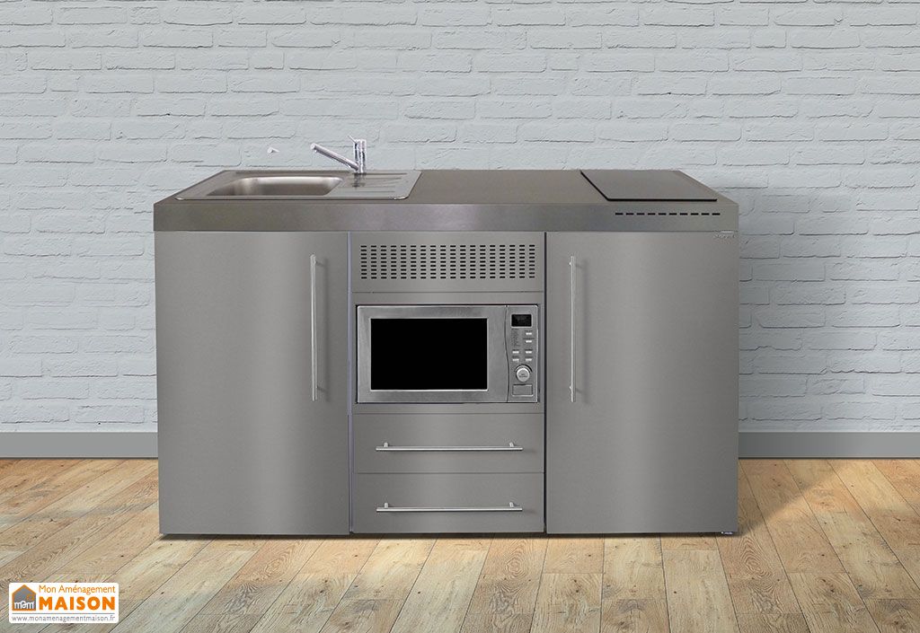 Mini Cuisine Inox Avec Micro Ondes Et Vitroceramique Mpmes150 Stengel
