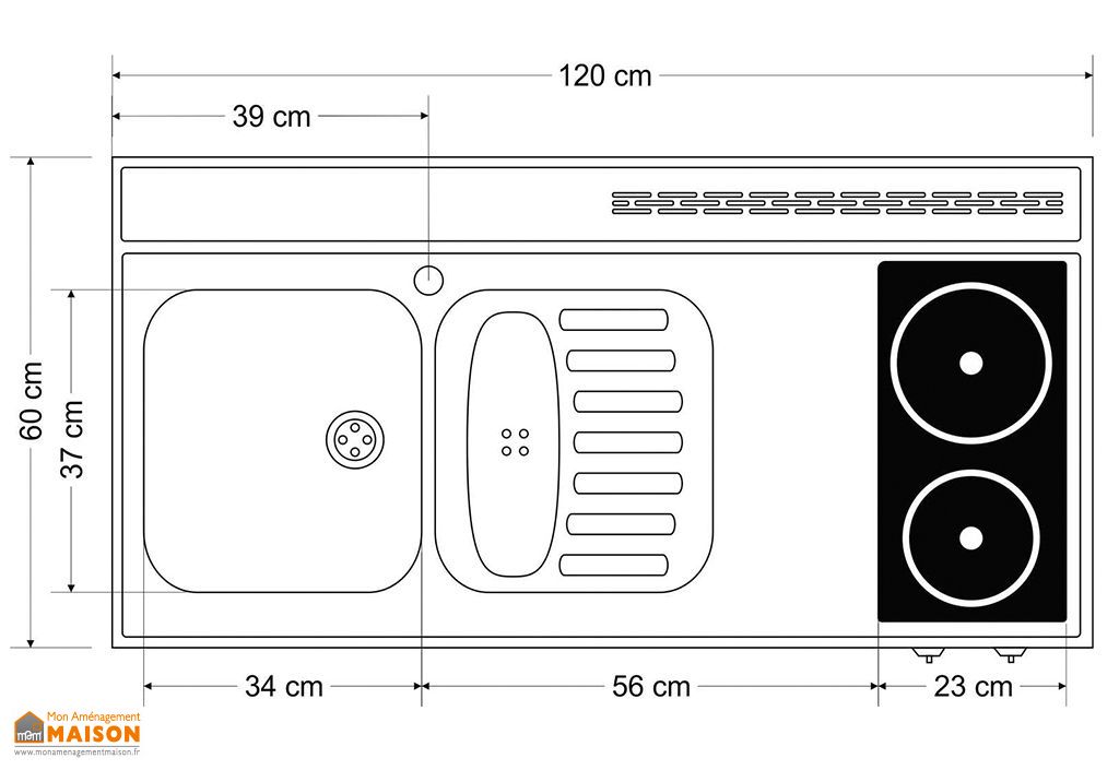 Plan De Travail En Inox 120x60 Cm Avec Evier Et Plaques Vitroceramiques Stengel