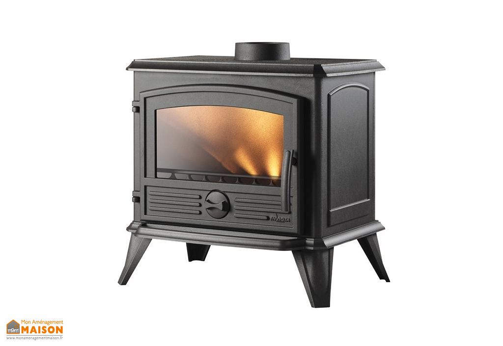 poele a bois en fonte double combustion samara 6 kw invicta