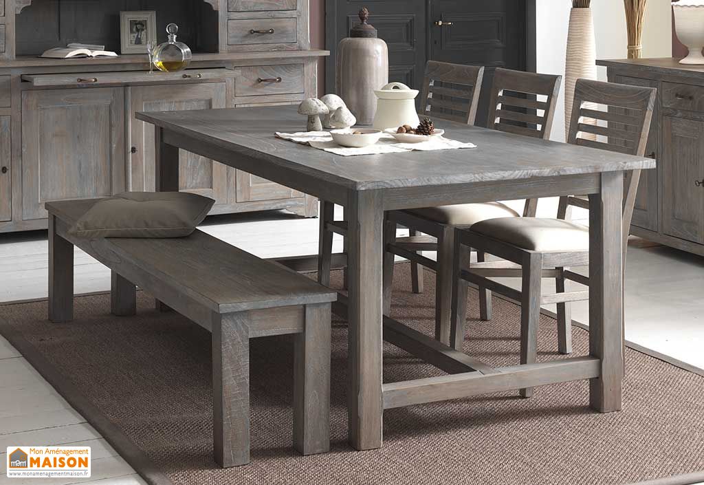 Salle à Manger 6 Places en Mindi Gris Bellona - B-cosy