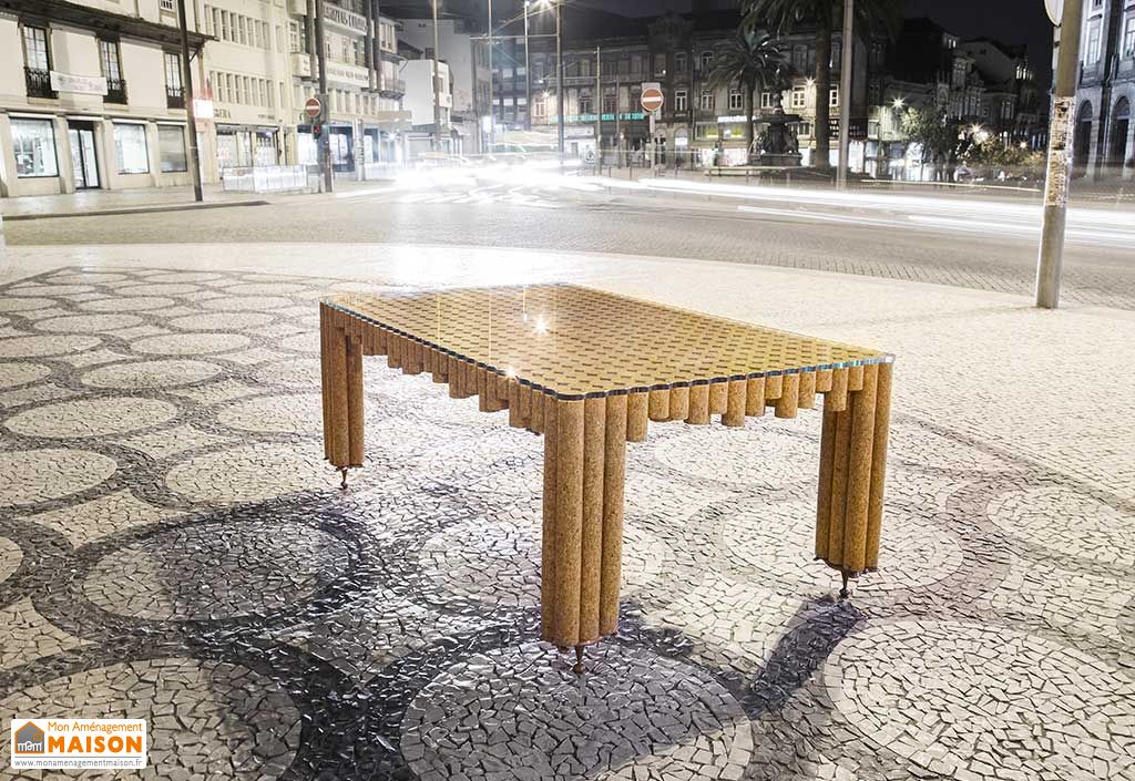 Table A Manger Design En Liege Cuivre Et Verre Bolzano Picchio