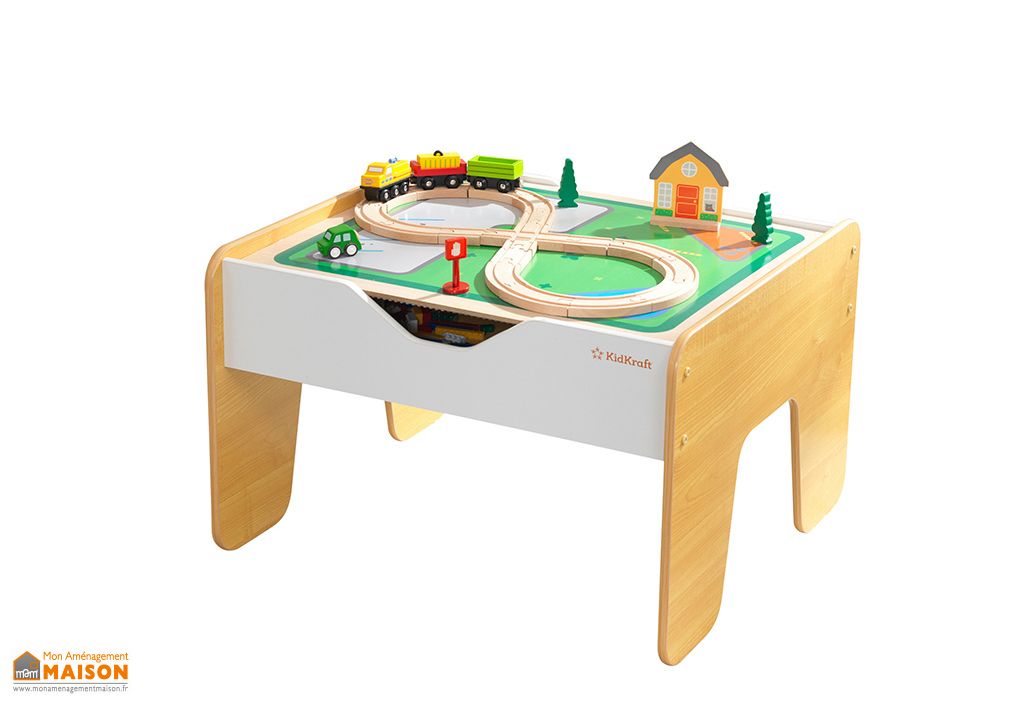 Table D Activite Enfant Circuit Train En Bois Et Jeu De Construction Kidkraft