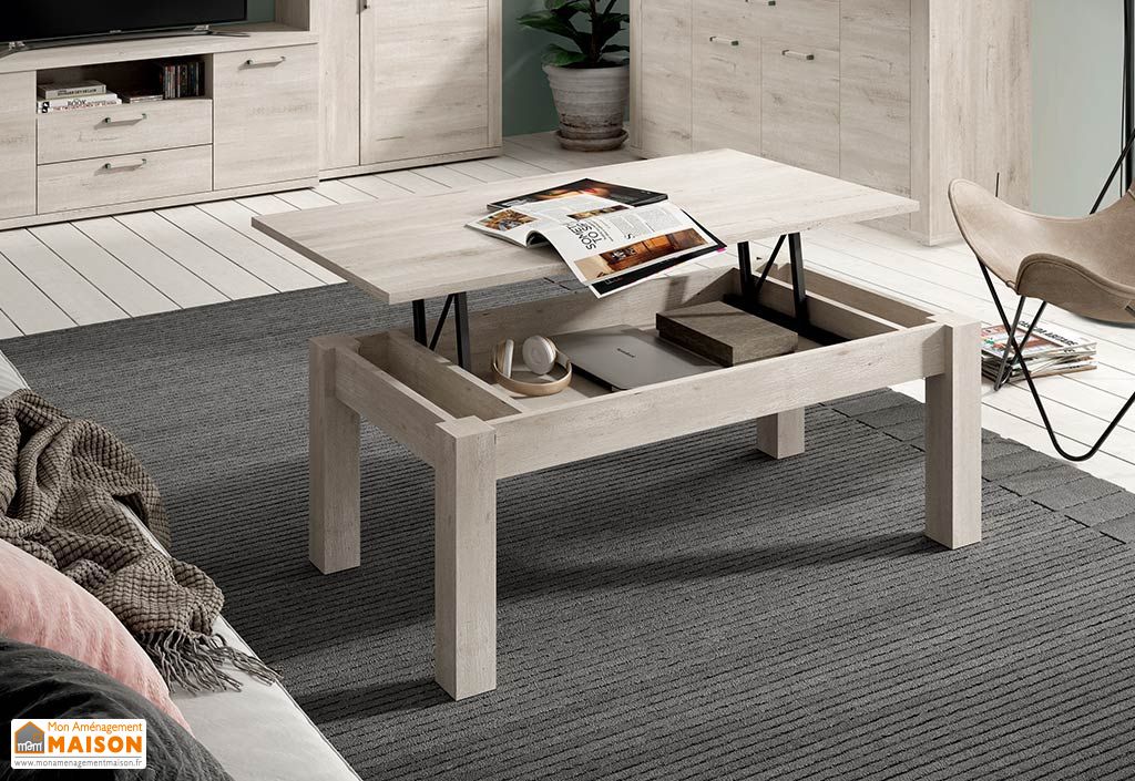 Table Basse Relevable En Bois Kronos 100 X 50 X 42 2 57 3 Cm Ramis