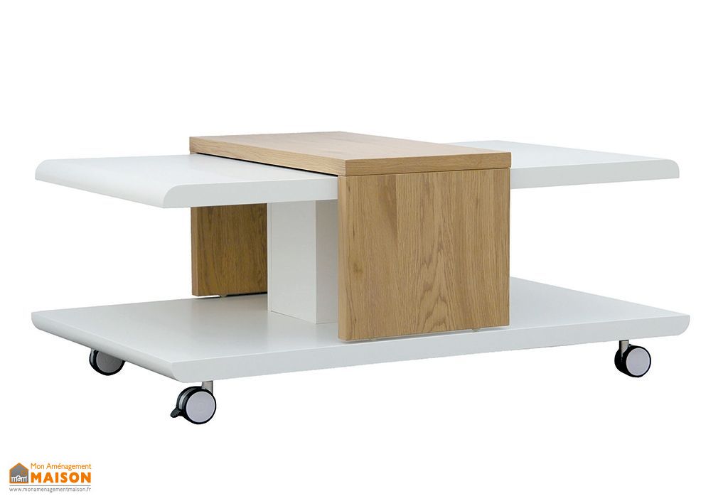 Table Basse En Bois Modulable Sur Roulettes 110 Cm Joliet