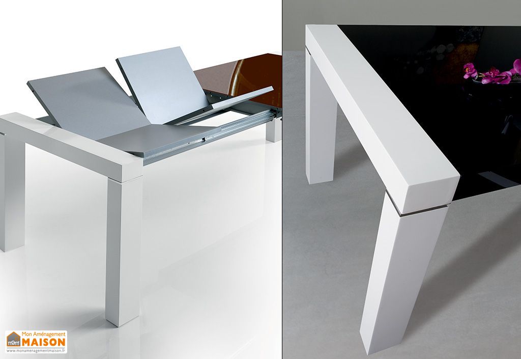 Table Extensible 140/185x90, Hêtre Massif Laqué Blanc ...
