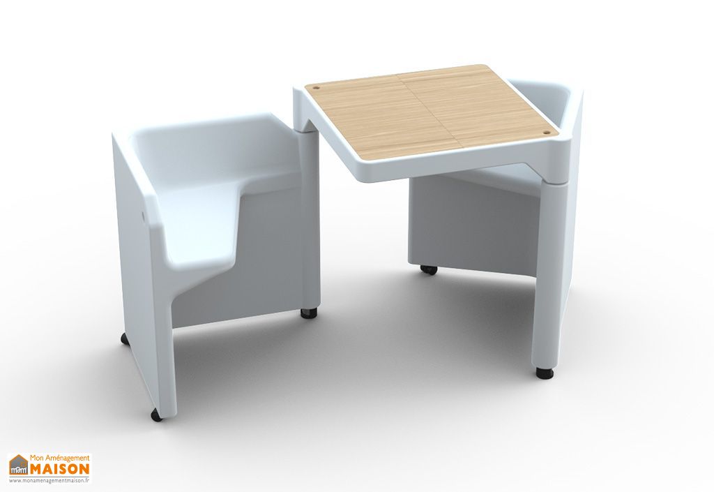 Table Modulable Be Twin Blanche Avec 2 Assises Et 2 Rangements Table Modulable Be Twin Blanche Avec 2 Assises Et 2 Rangements 62x62x75cm L L H Enko