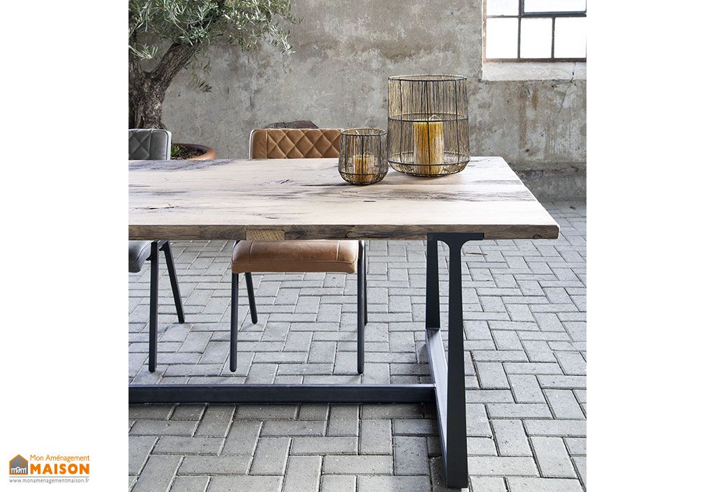 Table A Manger En Bois De Chene Et Metal Hill Deux 4 Tailles