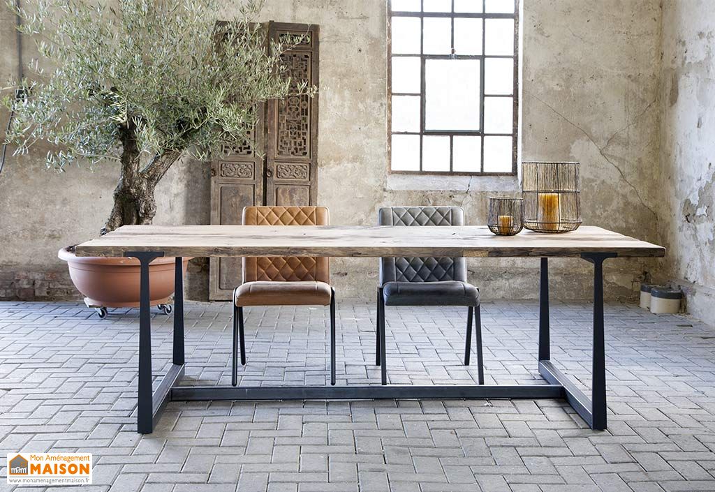 Table A Manger En Bois De Chene Et Metal Hill Deux 4 Tailles