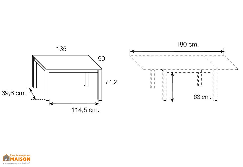 Table à Manger Extensible en Bois Kronos 135180 x 90 cm Ramis Table à Manger Extensible en Bois Aura 140 x 90 cm Ramis