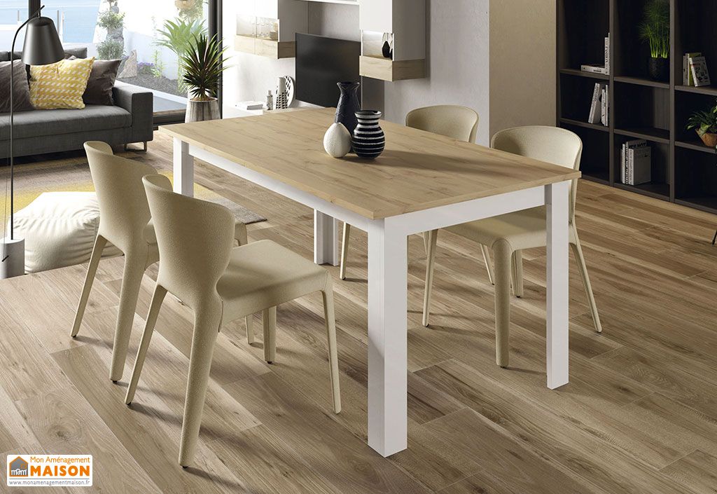 Table A Manger Extensible En Bois Aura 160 X 90 Cm Ramis