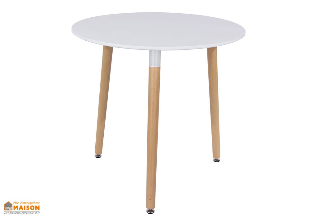 Table A Manger Ronde En Polypropylene Et Bois Asti 80 Cm