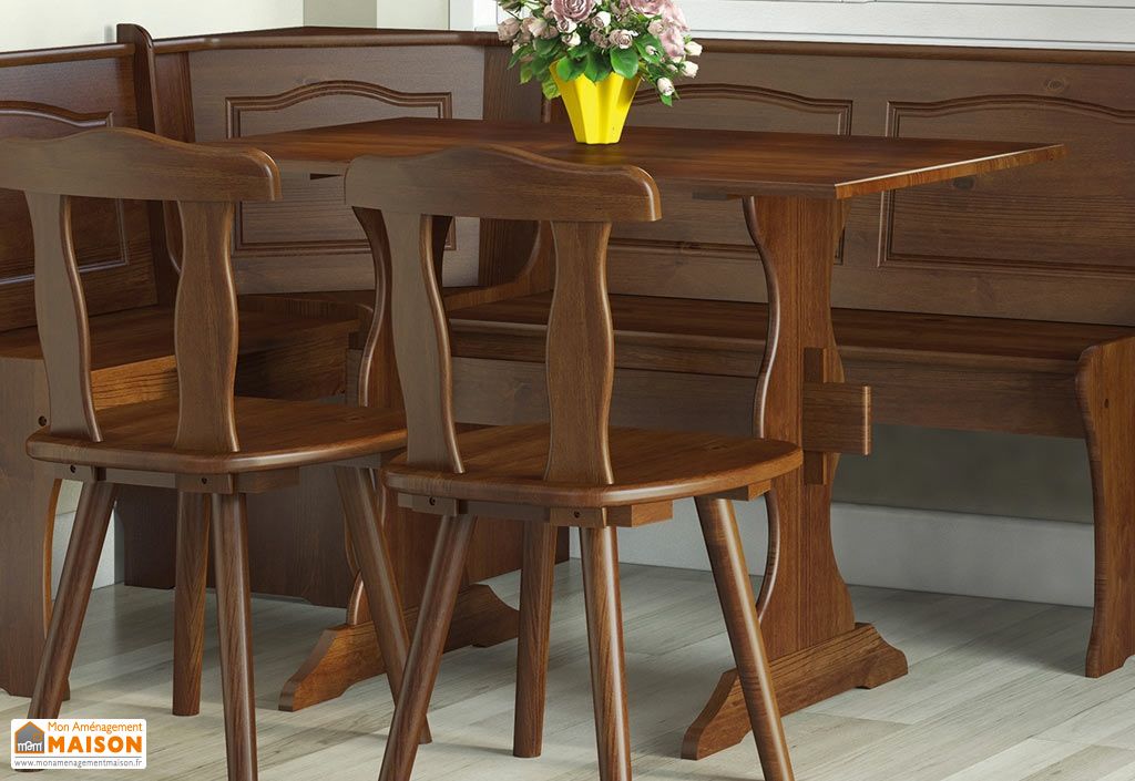 Table Salle A Manger Rustique En Bois Massif Chocolat 110 Cm