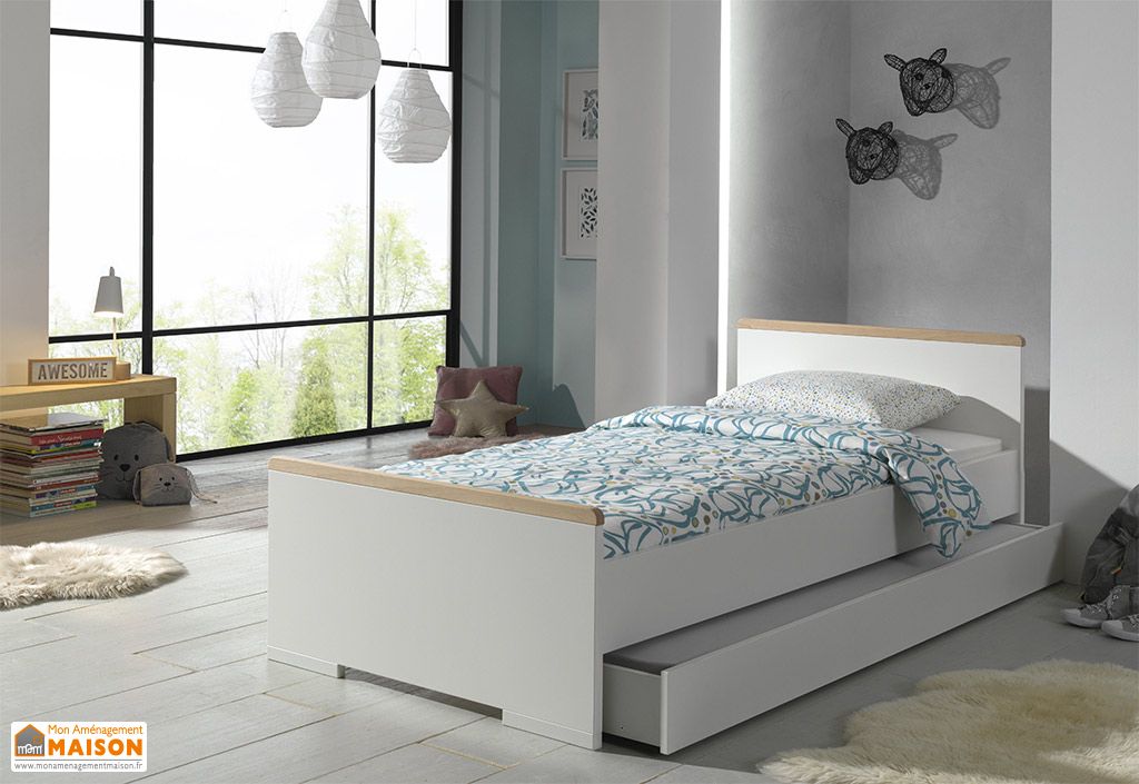 Tiroir Pour Lit Gigogne En Bois London Pls Coloris Vipack