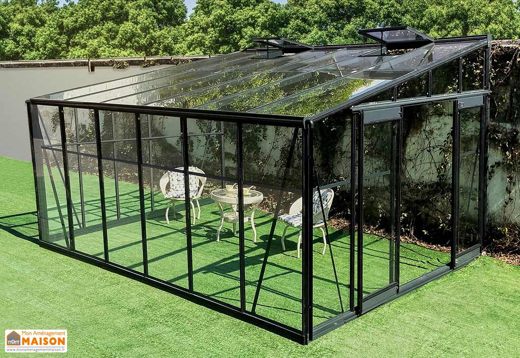 veranda en aluminium et verre trempe luxe 11 85 m green protect
