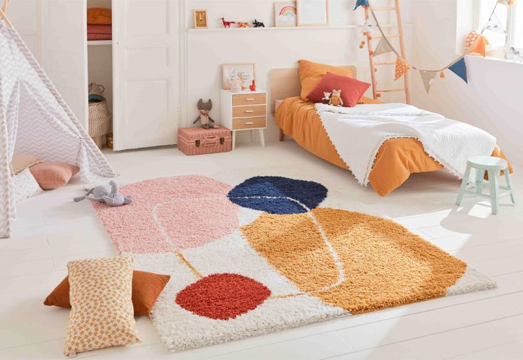 Tapis rectangulaire en polypropylène motifs graphiques - Aquarelle