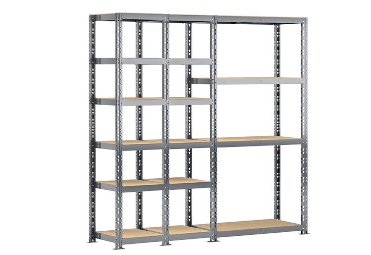 Rayonnage 3 Étagères Métalliques 200 cm - Système Extension - Modulo Storage