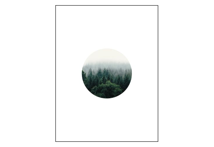 Affiche murale arbre nature en papier – Circle Landscape