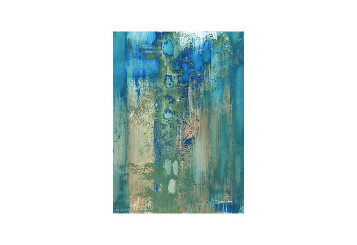 Affiche murale abstraite en papier - Blue green abstract