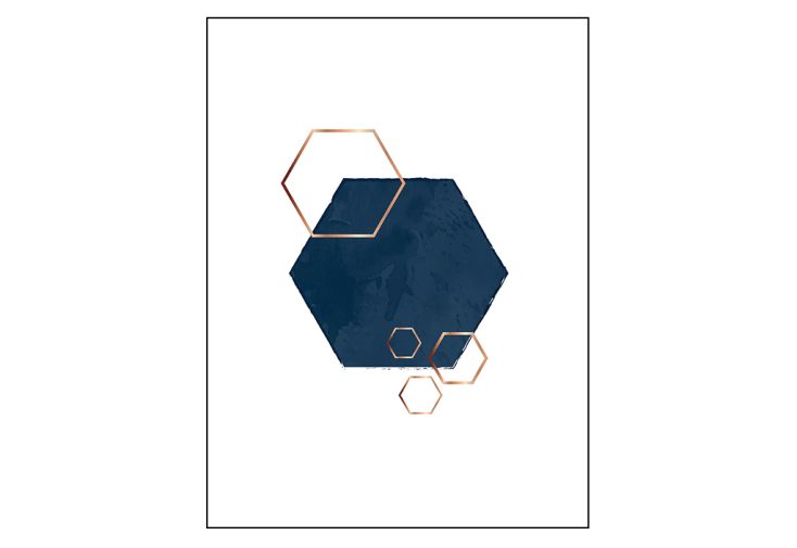 Affiche murale design graphique papier – Hexagon overlap