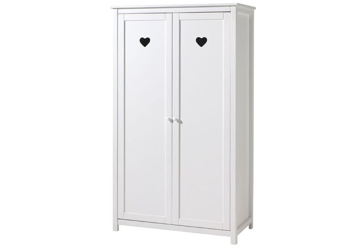 Armoire 2 Portes en Bois de Pin et MDF Amori