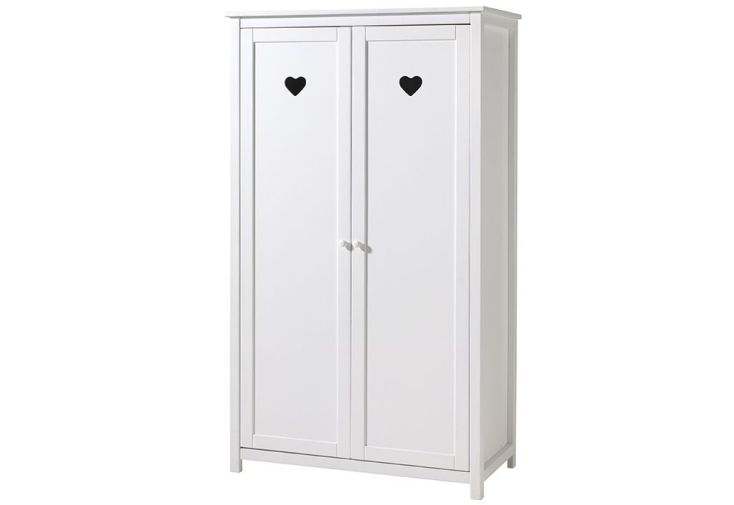 Armoire 2 Portes en Bois de Pin et MDF Amori