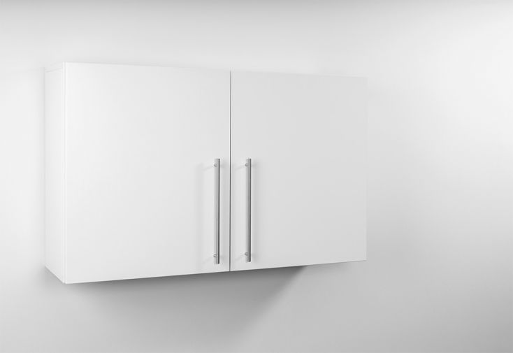 Armoire suspendue en métal blanc - L 120 x l 34 x H 72 cm