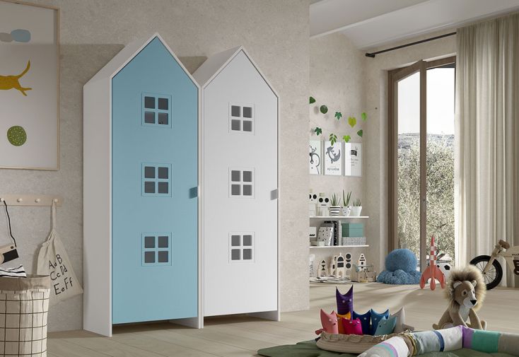 Armoires de chambre enfant en bois Casami – 2 armoires 57 x 37 x 171 cm