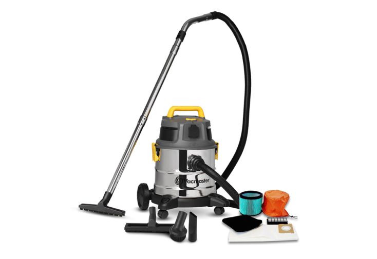 Aspirateur à eau et poussières 1 600 W en inox – 20 L - Elem Technic