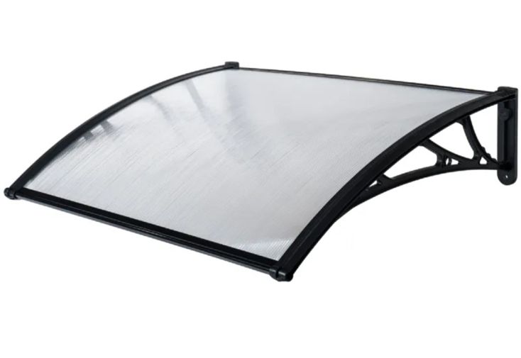 Marquise de porte en polycarbonate Werka Pro noir - 80 x 150 cm