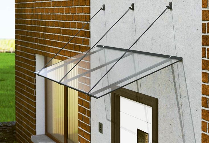 Marquise pour porte d’entrée aluminium et polycarbonate – Bolero XL