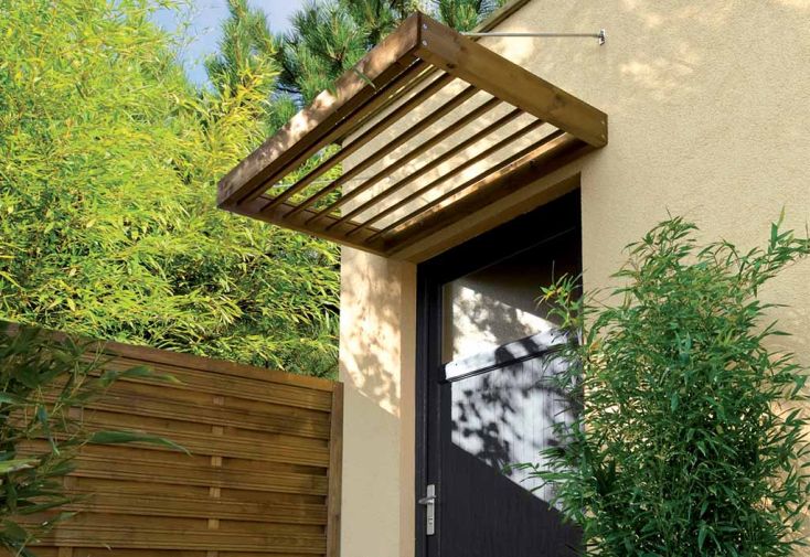 Auvent pour porte - AXIUM solutions aluminium - pour terrasse