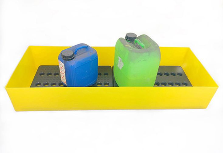 Bac de rétention en polyéthylène avec caillebotis jaune