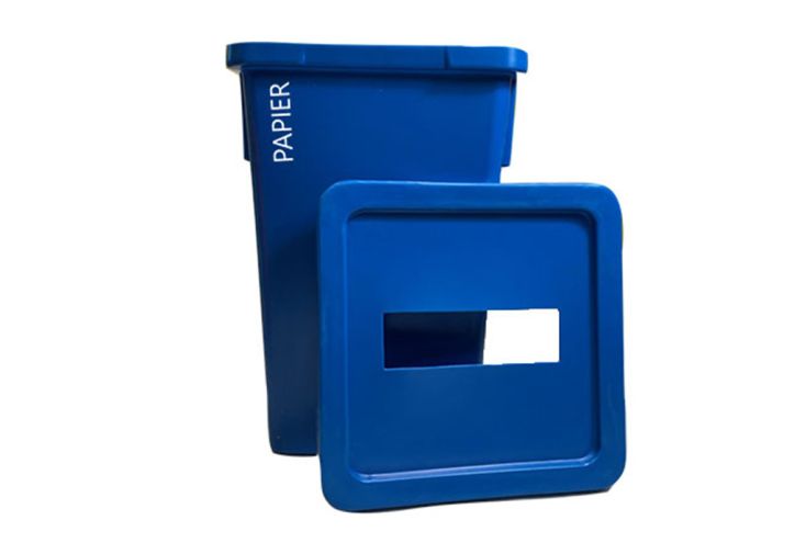 Poubelle tri sélectif en polyéthylène 120 L - papier - Plast'Up