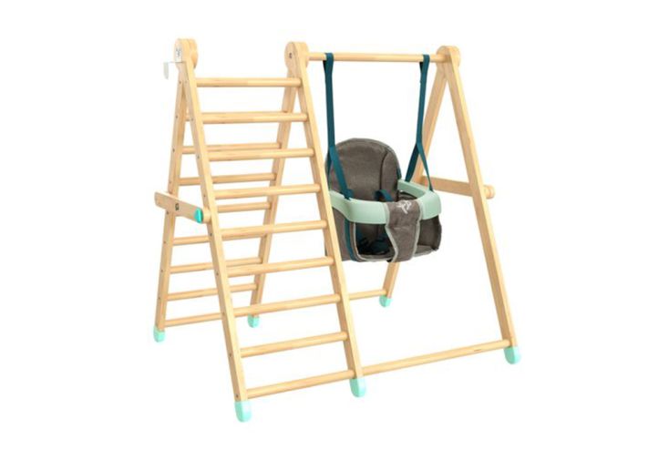 Balançoire en bois pour enfants avec échelle d’escalade – Active Tots TP