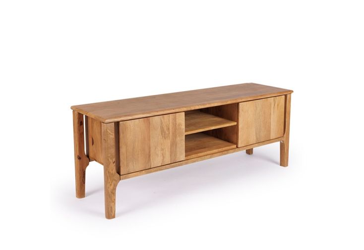 Meuble TV en bois de manguier Itarsi – 140 x 40 x 55 cm