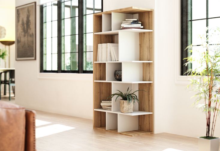 Bibliothèque en bois Twin - L 80 x l 35 x H 160 cm