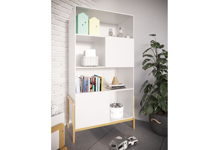 Bibliothèque en bois pour enfants Victor – L 90 x l 40 x H 160 cm