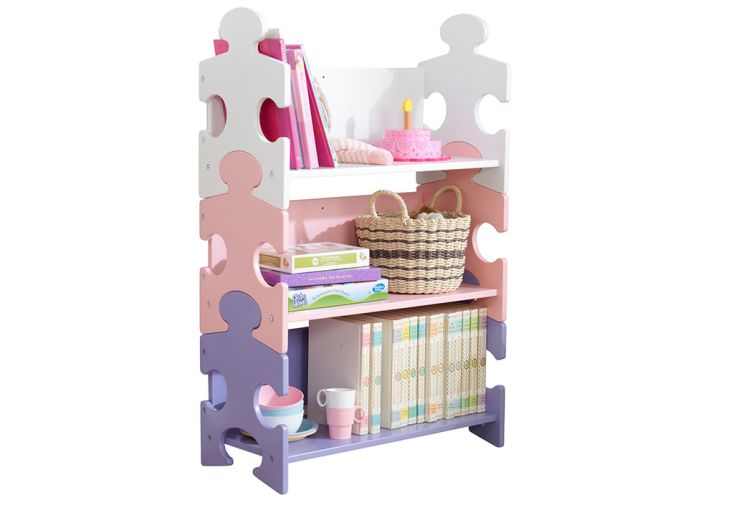 Bibliothèque enfant en bois coloré – Puzzle