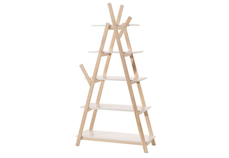 Bibliothèque Enfant en Bois Blanc 5 Étagères 170 cm – Kiddy