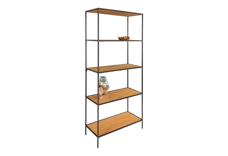 Bibliothèque haute en bois et métal avec 5 étagères - Vita
